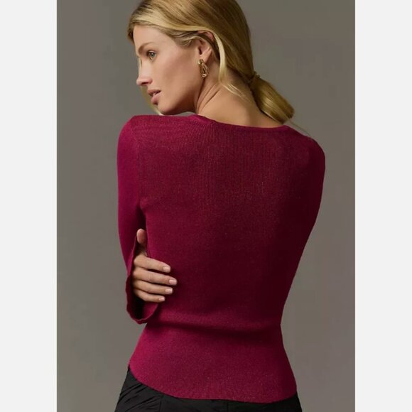 Brand New Maeve Square-Neck Bell-Sleeve Sweater - Picture 3 of 11